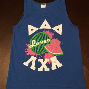 Tri Delt Watermelon Bust Royal Blue Tank - S